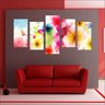 Quadro Decorativo Flores Paisagens Natureza Interiores Mosaico 5 Peças Com Moldura - 2