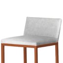 Ver imagem 4 de Kit 3 Banquetas Alta Dani Reforçada Decorativa Balcão Bancada Cozinha Bar Base Bronze Courino Branco