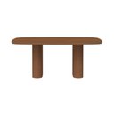 Ver imagem 2 de Conjunto de Jantar Lintz Canela 6 Cadeiras Giratórias Dakota - Bouclé 03 Bege c/ PU Off White