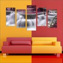 Ver imagem 4 de Quadro Decorativo Natureza Paisagem Cachoeira Rio Interiores Mosaico 5 Peças Com Moldura
