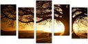 Ver imagem 1 de Quadro Decorativo Natureza Paisagem Árvores Salas Interiores Mosaico 5 Peças Com Moldura