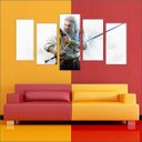 Ver imagem 4 de Quadro Decorativo The Witcher Games Jogos Quartos Salas Interiores Mosaico 5 Peças Com Moldura