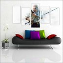 Ver imagem 3 de Quadro Decorativo The Witcher Games Jogos Quartos Salas Interiores Mosaico 5 Peças Com Moldura