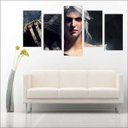 Ver imagem 3 de Quadro Decorativo The Witcher Games Jogos Quartos Salas Interiores Mosaico 5 Peças Com Moldura