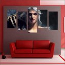 Ver imagem 2 de Quadro Decorativo The Witcher Games Jogos Quartos Salas Interiores Mosaico 5 Peças Com Moldura