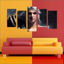 Ver imagem 4 de Quadro Decorativo The Witcher Games Jogos Quartos Salas Interiores Mosaico 5 Peças Com Moldura
