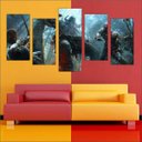 Ver imagem 4 de Quadro Decorativo God Of War Games Jogos Quartos Salas Interiores Mosaico 5 Peças Com Moldura