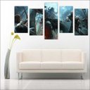 Ver imagem 1 de Quadro Decorativo God Of War Games Jogos Quartos Salas Interiores Mosaico 5 Peças Com Moldura