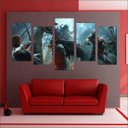 Ver imagem 2 de Quadro Decorativo God Of War Games Jogos Quartos Salas Interiores Mosaico 5 Peças Com Moldura
