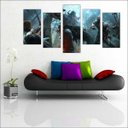 Ver imagem 3 de Quadro Decorativo God Of War Games Jogos Quartos Salas Interiores Mosaico 5 Peças Com Moldura