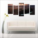 Ver imagem 3 de Quadro Decorativo Star Wars Nave Filmes Cinema Salas Interiores Mosaico 5 Peças Com Moldura