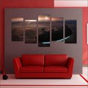 Ver imagem 2 de Quadro Decorativo Star Wars Nave Filmes Cinema Salas Interiores Mosaico 5 Peças Com Moldura