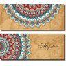 Quadros Decorativo Modelo Mandala Mistica fundo Marrom 2 Peças - 1