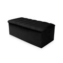 Ver imagem 3 de Kit Cabeceira + Calçadeira Baú Cancun Solteiro 120cm Suede - Ecotec Decor:Preto