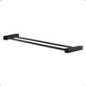 Porta Toalha Duplo Grego Metal Suporte Quadrado Barra 30cm Banheiro Preto Fosco Troia - 1