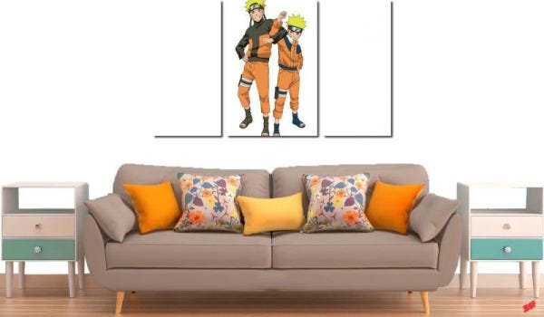 Quadro decorativo para quartos e salas do naruto 3 peças - 2