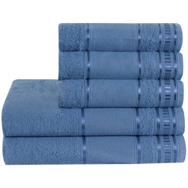 Kit Combo Premier Cobre Leito Super King Micro Percal 200 Fios + Toalhas de Banho 8 Peças - Azul - 2