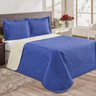 Kit Parma Cobre Leito Casal Padrão Dupla Face + Capas de Almofadas 7 Peças - Azul - 3