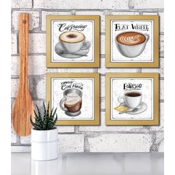 Quadro Decorativo Café Expresso Padaria Cozinha 12x12cm 2 Arte na Arte Café Expresso Padaria Cozinha - 4