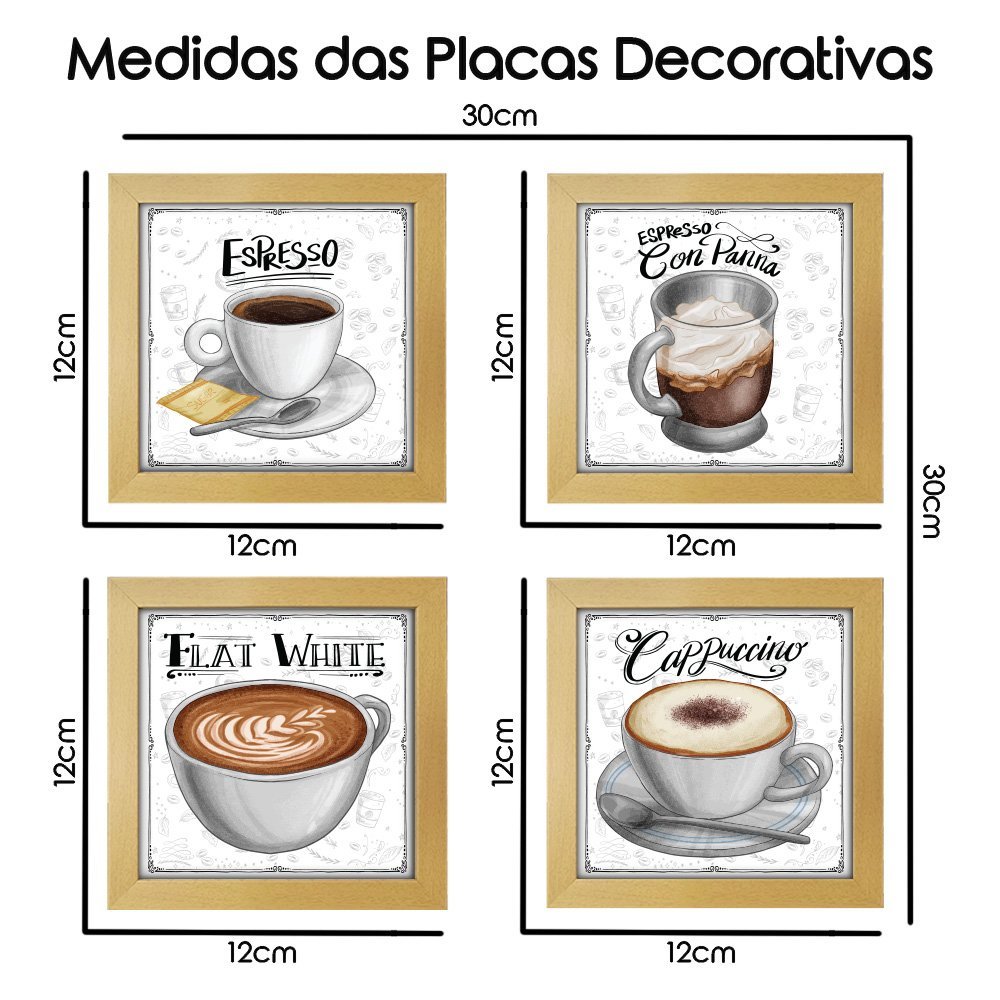 Quadro Decorativo Café Expresso Padaria Cozinha 12x12cm 2 Arte na Arte Café Expresso Padaria Cozinha - 3