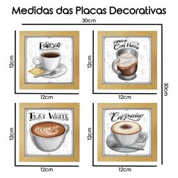 Quadro Decorativo Café Expresso Padaria Cozinha 12x12cm 2 Arte na Arte Café Expresso Padaria Cozinha - 3