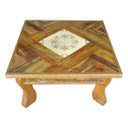Ver imagem 2 de Mesa de Centro Rústica Madeira Maciça para Sala, Jardim 60cm x 60cm x 30cm