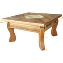 Ver imagem 4 de Mesa de Centro Rústica Madeira Maciça para Sala, Jardim 60cm x 60cm x 30cm