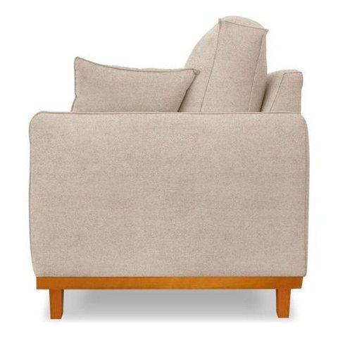 Sofá Belga 2 Lugares Base Madeira para Sala Pequena Bz Home:boucle/bege