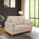 Ver imagem 1 de Sofá Belga 2 Lugares Base Madeira para Sala Pequena Boucle Bege Bz Home Decor