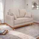 Ver imagem 2 de Sofá Belga 2 Lugares Base Madeira para Sala Pequena Boucle Bege Bz Home Decor