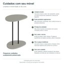 Ver imagem 4 de Mesa Lateral New Bend Incolar Grigio com Pé Preto