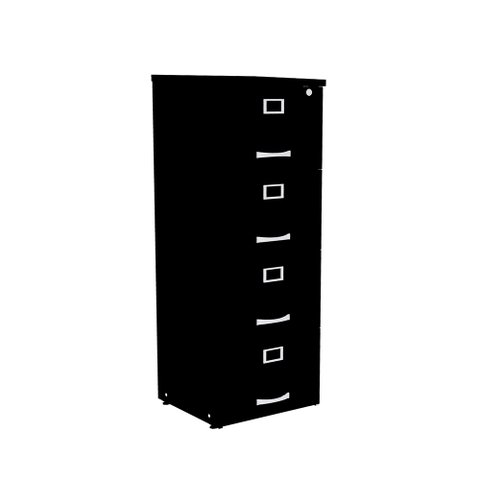 Armário de Arquivo Oficio PE25 Pandin 45,70 cm (largura) em MDP Cor Liso Preto 4 Gavetas