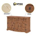 Ver imagem 2 de Balcão Carvalho 3 Portas 3 Gavetas Madeira Maciça:carvalho