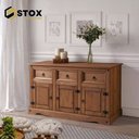 Ver imagem 4 de Balcão Carvalho 3 Portas 3 Gavetas Madeira Maciça:carvalho