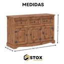 Ver imagem 3 de Balcão Carvalho 3 Portas 3 Gavetas Madeira Maciça:carvalho