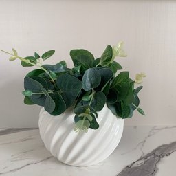 Vaso Branco de Cerâmica Trabalhado Decorativo - 3