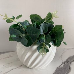 Vaso Branco de Cerâmica Trabalhado Decorativo - 4