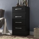 Ver imagem 1 de Comoda Suprema 4 Gavetas Preto