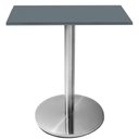 Ver imagem 1 de Mesa Beta Inox 75 Cm (altura) Disco Redondo Tampo Mdp Quadrado 80 Cm (larg) X 2,50 Cm (alt) Grafito