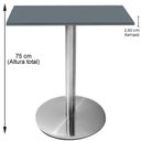 Ver imagem 2 de Mesa Beta Inox 75 Cm (altura) Disco Redondo Tampo Mdp Quadrado 80 Cm (larg) X 2,50 Cm (alt) Grafito