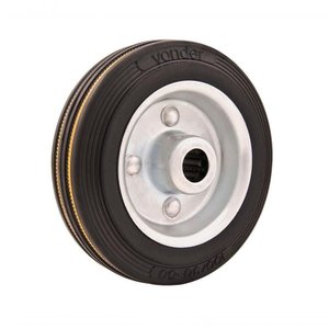 Roda de Borracha 3 Média 60kg Eixo Rolamento Rolete 12mm Nú