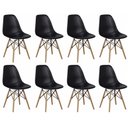 Ver imagem 1 de Kit 8 Cadeiras Charles Eames Eiffel Wood Design Preta