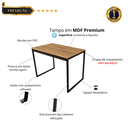 Ver imagem 3 de Mesa de Jantar Apartamento Estilo Industrial 100% Mdf Compacta Sala Cozinha Moderna 100x60