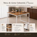 Ver imagem 2 de Mesa de Jantar Apartamento Estilo Industrial 100% MDF Compacta Sala Cozinha Moderna 100x60