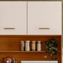 Ver imagem 5 de Kit Armário Cozinha New Izis 4 Portas Freijó Off White Poliman