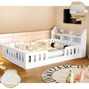 Ver imagem 1 de Cama Casal Design Montessoriana Helo com Nicho e Colchão D28 Branca Divaloto + Luminária
