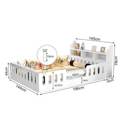 Cama Casal Design Montessoriana Helo com Nicho e Colchão D28 Branca Divaloto + Luminária - 4
