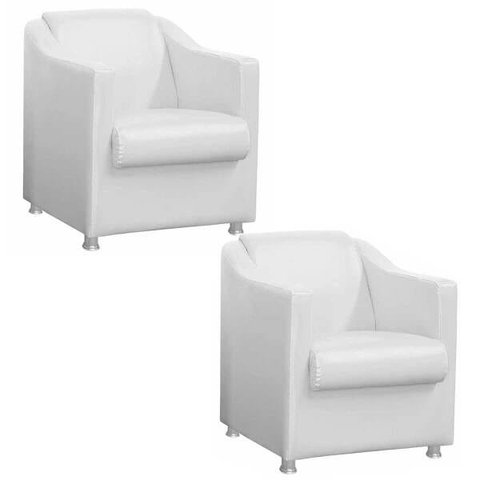 Kit 2 Poltronas Decorativas Luiza Corino Branco
