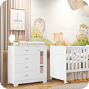 Ver imagem 1 de Cômoda Infantil 1 Porta e 4 Gavetas New Katatau Branco Brilho