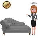 Ver imagem 5 de Recamier Divã Namoradeira Larissa 185cm Direito de Quem Senta Suede Cinza - Incasa Decor